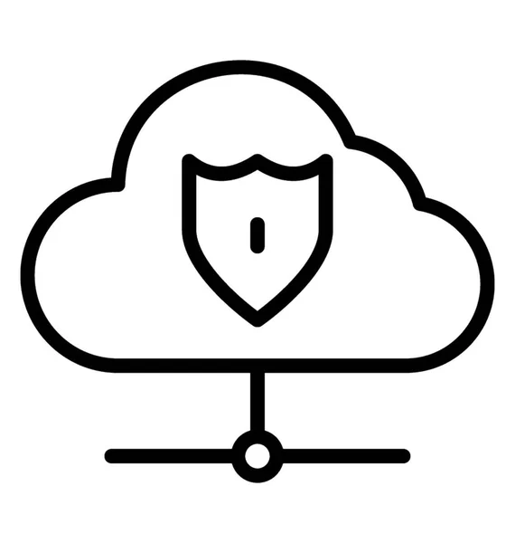 Escudo Seguridad Nube Para Una Transferencia Datos Segura — Vector de stock