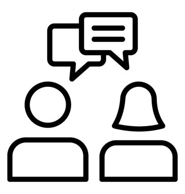 Kabarcık işaretleri diyalog temsil eden iki kişi