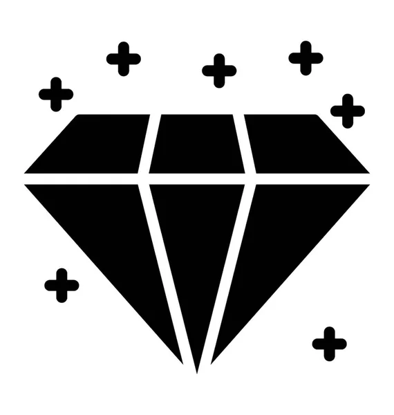 Glyph Ikon Design Diamant Symboliserar Premiumkvalitet — Stock vektor