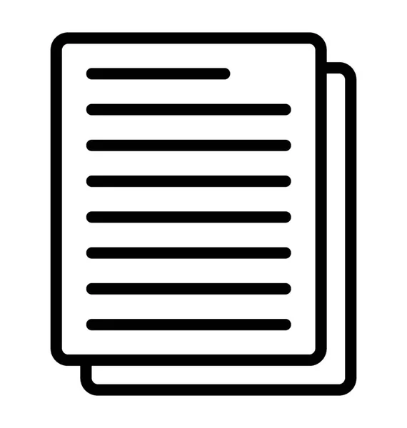 Documento Diseño Línea Icono Letra Acuerdo — Archivo Imágenes Vectoriales