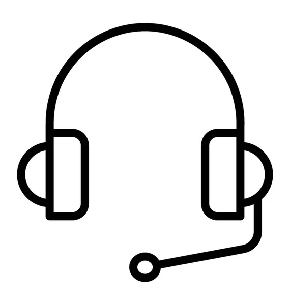 Headphones Microphone Music Listening — Stock Vector