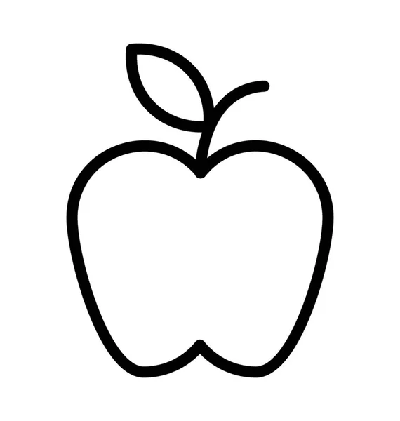 Una Fruta Con Una Hoja Que Caracteriza Manzana — Vector de stock