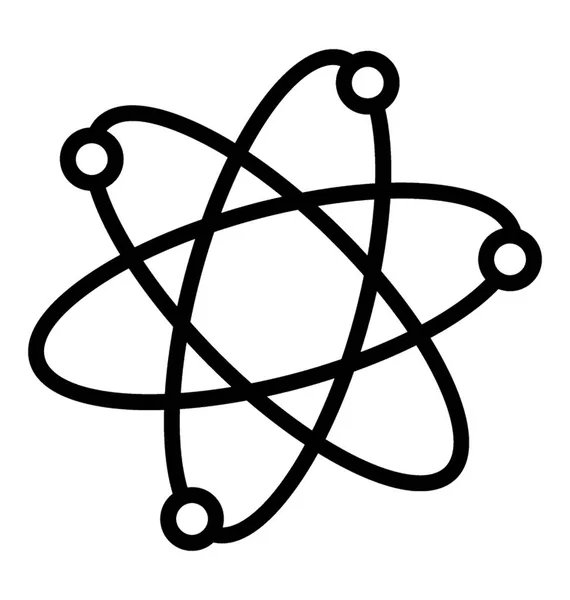 Icono Estructura Atómica Símbolo Ciencia Química — Vector de stock