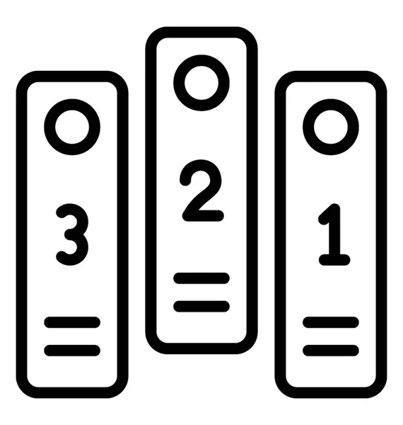 Офісні Теки Або Офісні Файли Розташовані Нумерацією — стоковий вектор