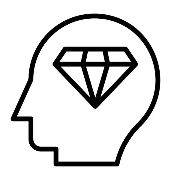 Diamante Cabeça Humana Apresentando Habilidades Ícone Conceito — Vetor de Stock