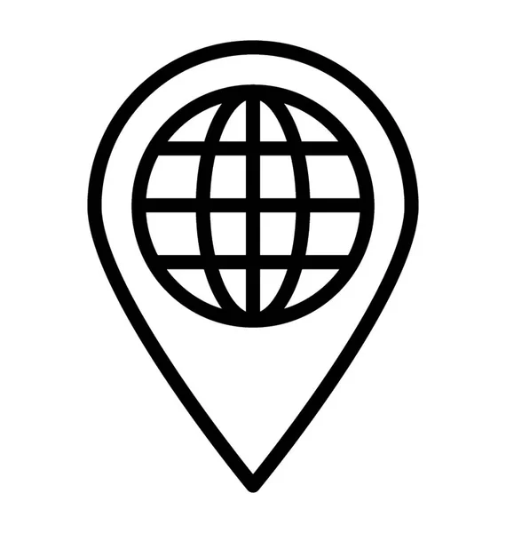Globe Grid Dentro Del Puntero Del Mapa Que Indica Icono — Vector de stock