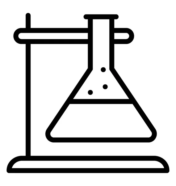 Desain Ikon Garis Labu Kimia Untuk Konsep Penelitian Laboratorium - Stok Vektor