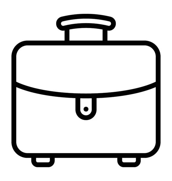 Ein Bürokoffer Oder Portfolio Bag Line Symbol — Stockvektor