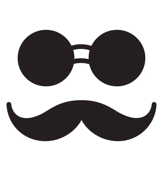 メガネの男性のトレンディな口ひげスタイル — ストックベクタ