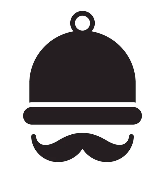 Kocken Plattan Restaurangtjänster Med Symbolen För Mustasch — Stock vektor