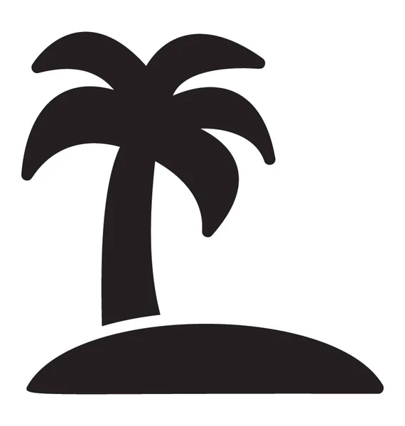 Une Île Ayant Arbre Tropical Plage Explicite — Image vectorielle