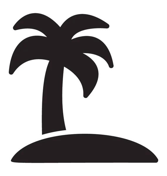 Una Isla Con Árbol Tropical Zona Playa Explícita — Vector de stock