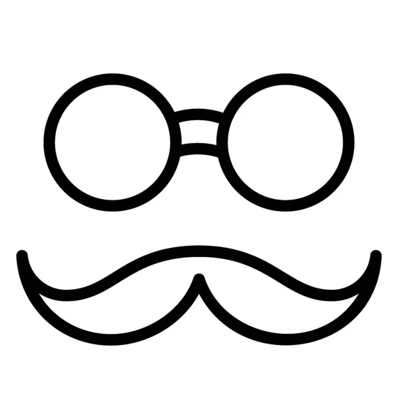 Gözlüklü Erkek Moda Bıyık Tarzı — Stok Vektör