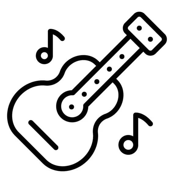 Guitarra Tocar Conceito Com Notas Música —  Vetores de Stock