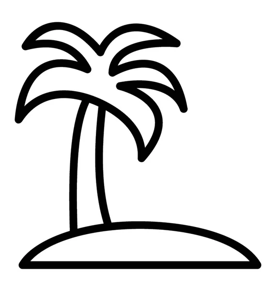 Una Isla Con Árbol Tropical Zona Playa Explícita — Vector de stock