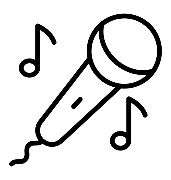 Ikona Śpiewu Posiadające Znaki Mic Melodia — Wektor stockowy