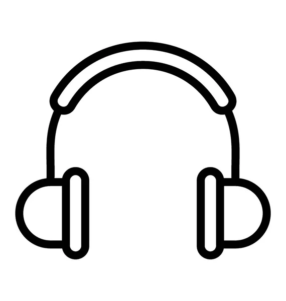 Kulaklık Kulaklık Müzik Dinleme Için Bir Simge Olarak Adlandırılan — Stok Vektör