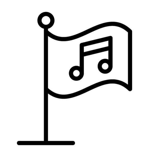 Festival Música Representação Bandeira Havig Sinal Mlody — Vetor de Stock