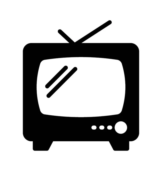 Symbol Eines Rechteckigen Fernsehers Mit Einer Antenne Darauf — Stockvektor