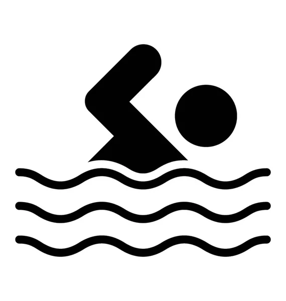 Icono Avatar Humano Nadando Agua — Archivo Imágenes Vectoriales