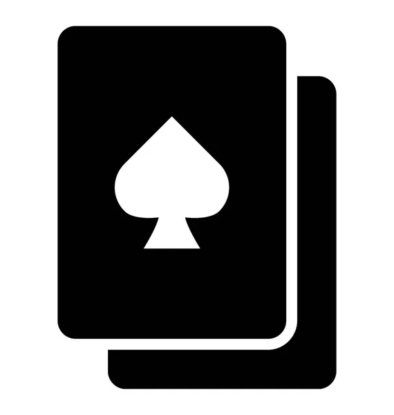 Icône Cœur Sur Une Carte Représentant Jeu Cartes — Image vectorielle
