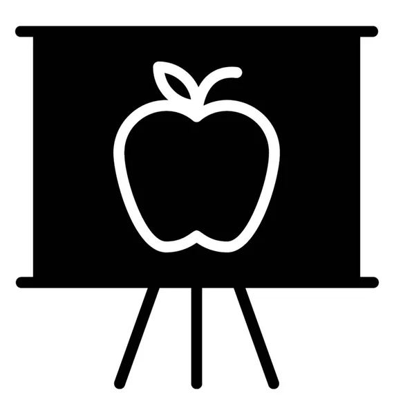 Una Pintura Manzana Caballete — Vector de stock