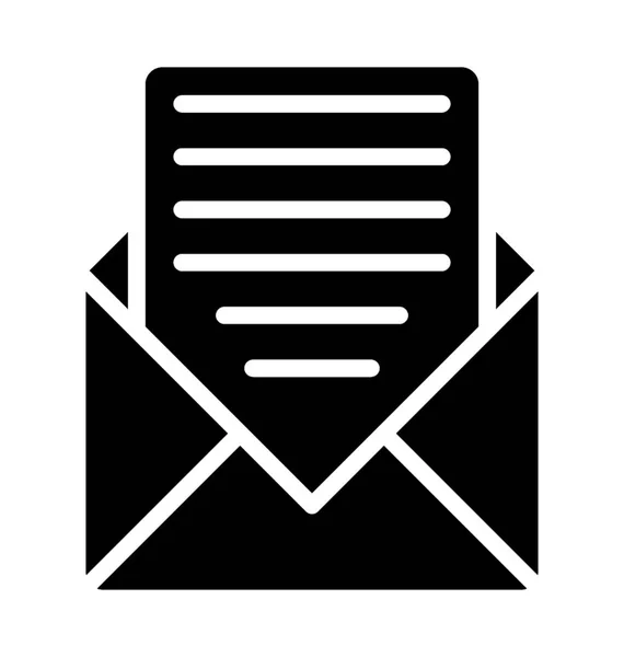 Ícone Uma Página Envelope Retratando Carta — Vetor de Stock