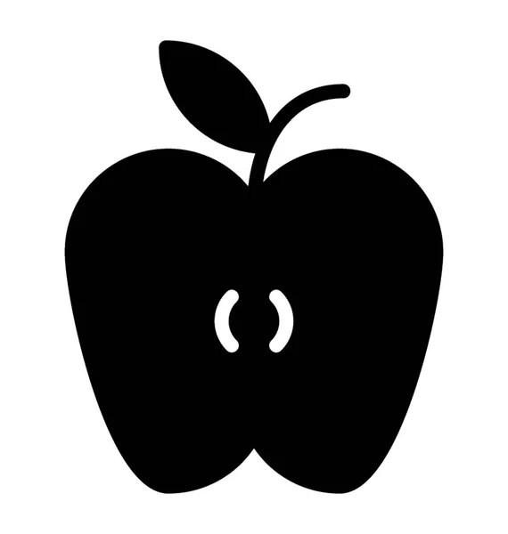 Ikona Połowę Owoców Skróconych Przedstawiające Apple — Wektor stockowy