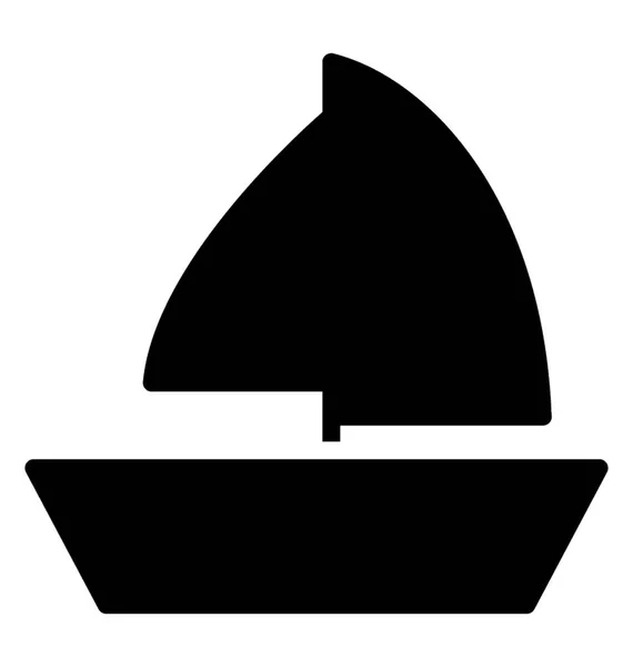 Icône Bateau Représentant Voile — Image vectorielle