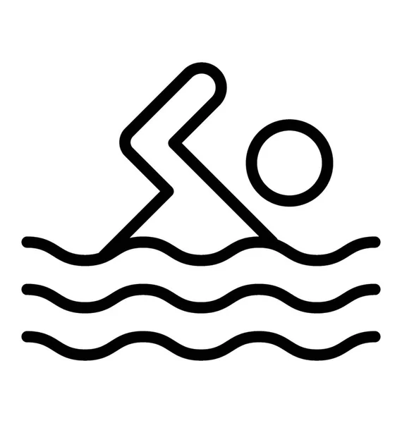 Icona Avatar Umano Che Nuota Nell Acqua — Vettoriale Stock