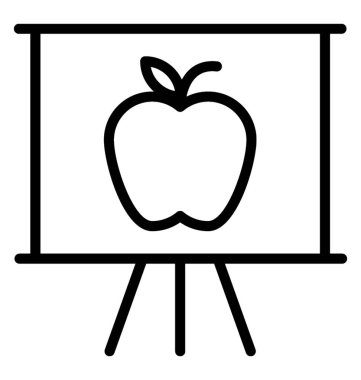 Bir şövale üzerinde bir elma boyama 