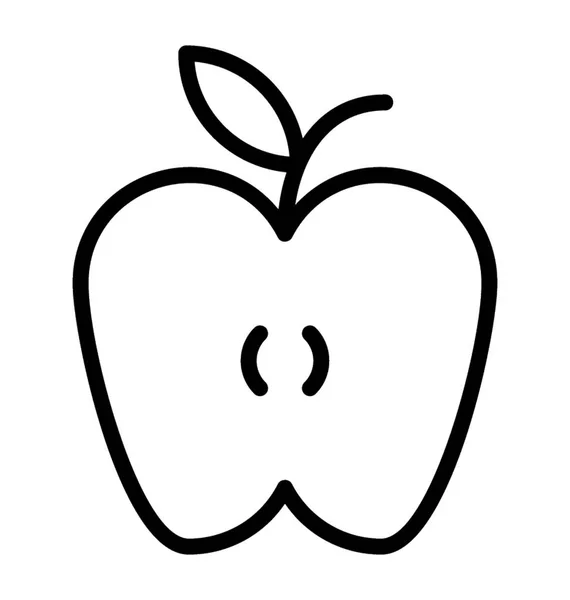 Ikona Połowę Owoców Skróconych Przedstawiające Apple — Wektor stockowy