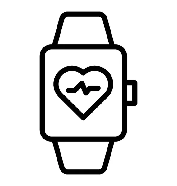 Symbol Einer Uhr Mit Herzzeichen Das Die Herzschlaguhr Darstellt — Stockvektor
