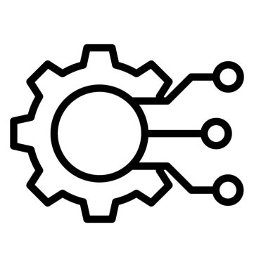 A big cogwheel having circuit design denoting data integration icon  clipart
