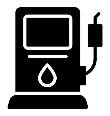 Yakıt dağıtıcı yakıt pompası simgesi vitrine silah ile