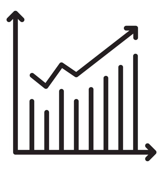 Balkendiagramm Analyse Mit Wachstumslinie Symbol Für Wachstumshoroskop — Stockvektor