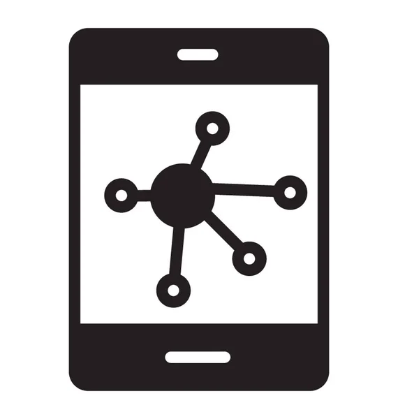 Диаграмма Экране Мобильного Телефона Представляет Иконку Мобильного Интерфейса Пользователя — стоковый вектор
