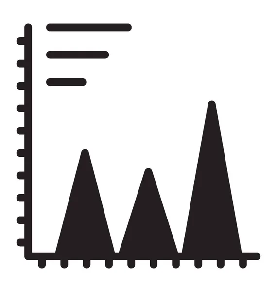 Grafiek Van Gebogen Lijn Frequentie Veelhoek Pictogram Vector — Stockvector