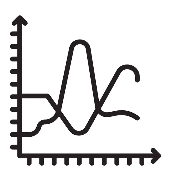 Gekrümmte Liniendiagramm Ist Frequenz Polygon Symbol Vektor — Stockvektor