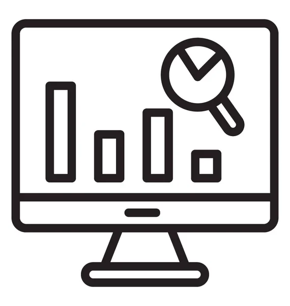 Auf Einen Blick Ansicht Der Online Grafik Business Dashboard Symbol — Stockvektor
