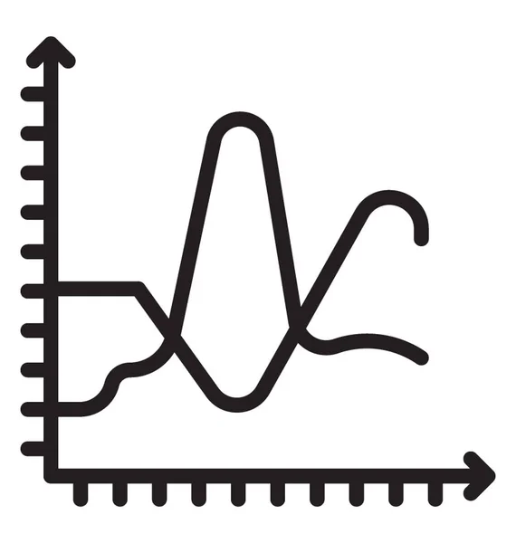 Grafico Linee Curve Vettore Icona Poligono Frequenza — Vettoriale Stock