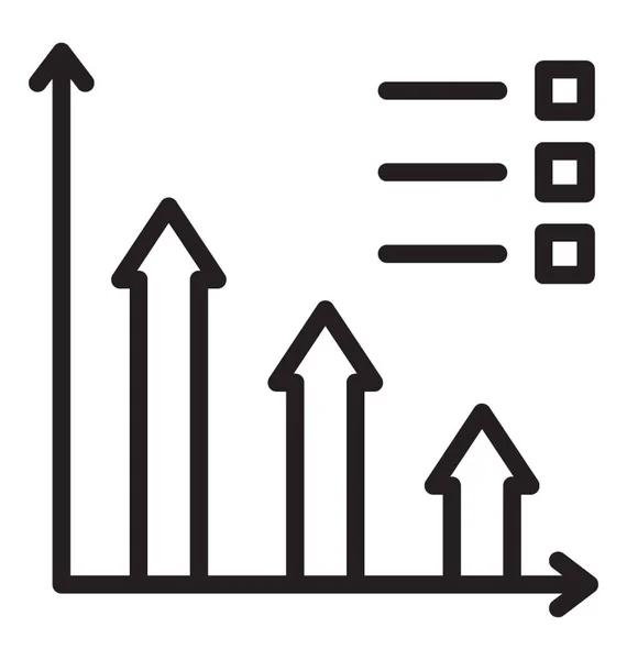 Значок Линии Анализа Столбчатых Диаграмм График Роста — стоковый вектор