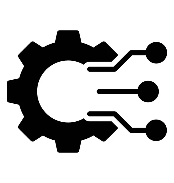 Big Cogwheel Having Circuit Design Denoting Data Integration Icon — Stock Vector