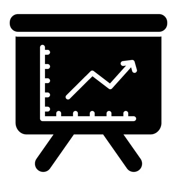 Wykres Liniowy Tablicy Jest Ikona Dla Wizualizacji Danych — Wektor stockowy
