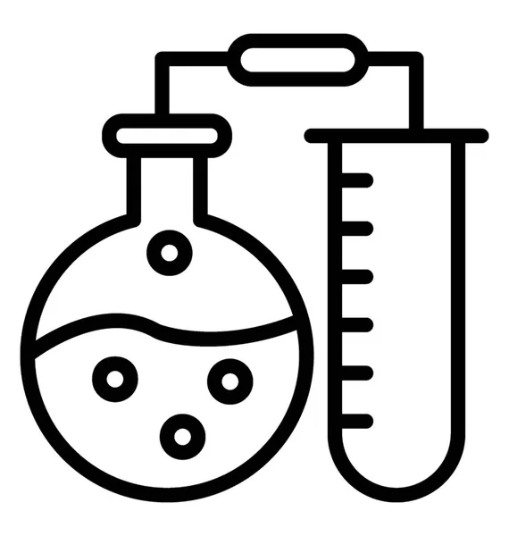 Erlenmeyer Químico Matraz Tubo Ensayo Son Cristalería Laboratorio — Vector de stock