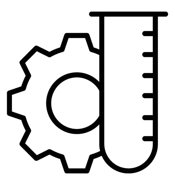 サンプル管科学の大きな歯車示すアイコンに実験します — ストックベクタ