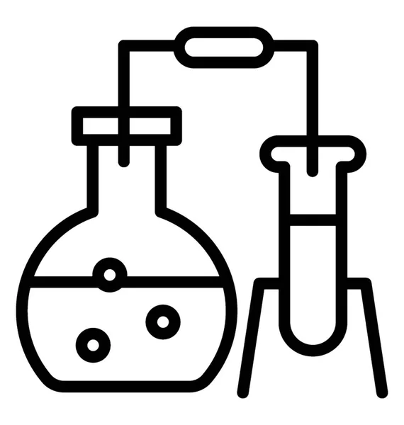 Frasco Químico Erlenmeyer Tubo Ensaio São Artigos Vidro Laboratório —  Vetores de Stock