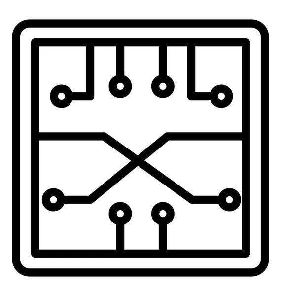 Diseño Icono Vector Glifo Del Concepto Impresión Circuito Tecnología Información — Vector de stock