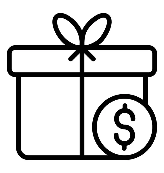 Коробка Доларом Зображує Грошовий Подарунок — стоковий вектор