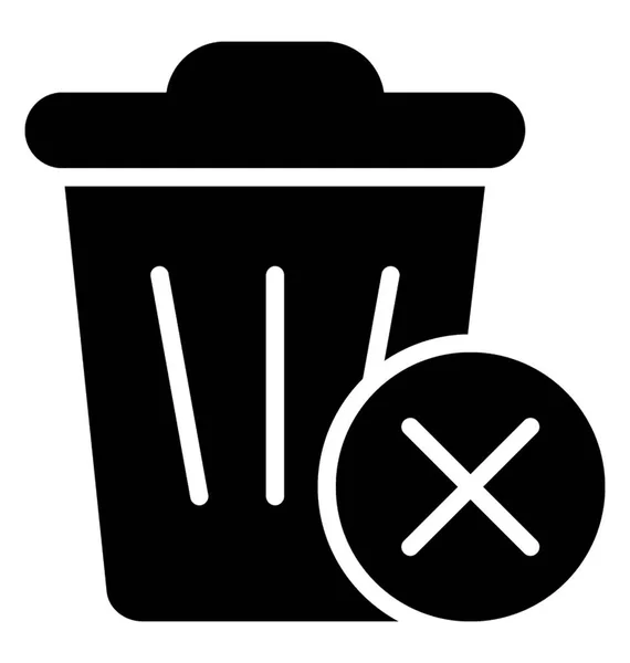 Ikony Kosza Znakiem Krzyża Przedstawiające Kosz Garbage — Wektor stockowy